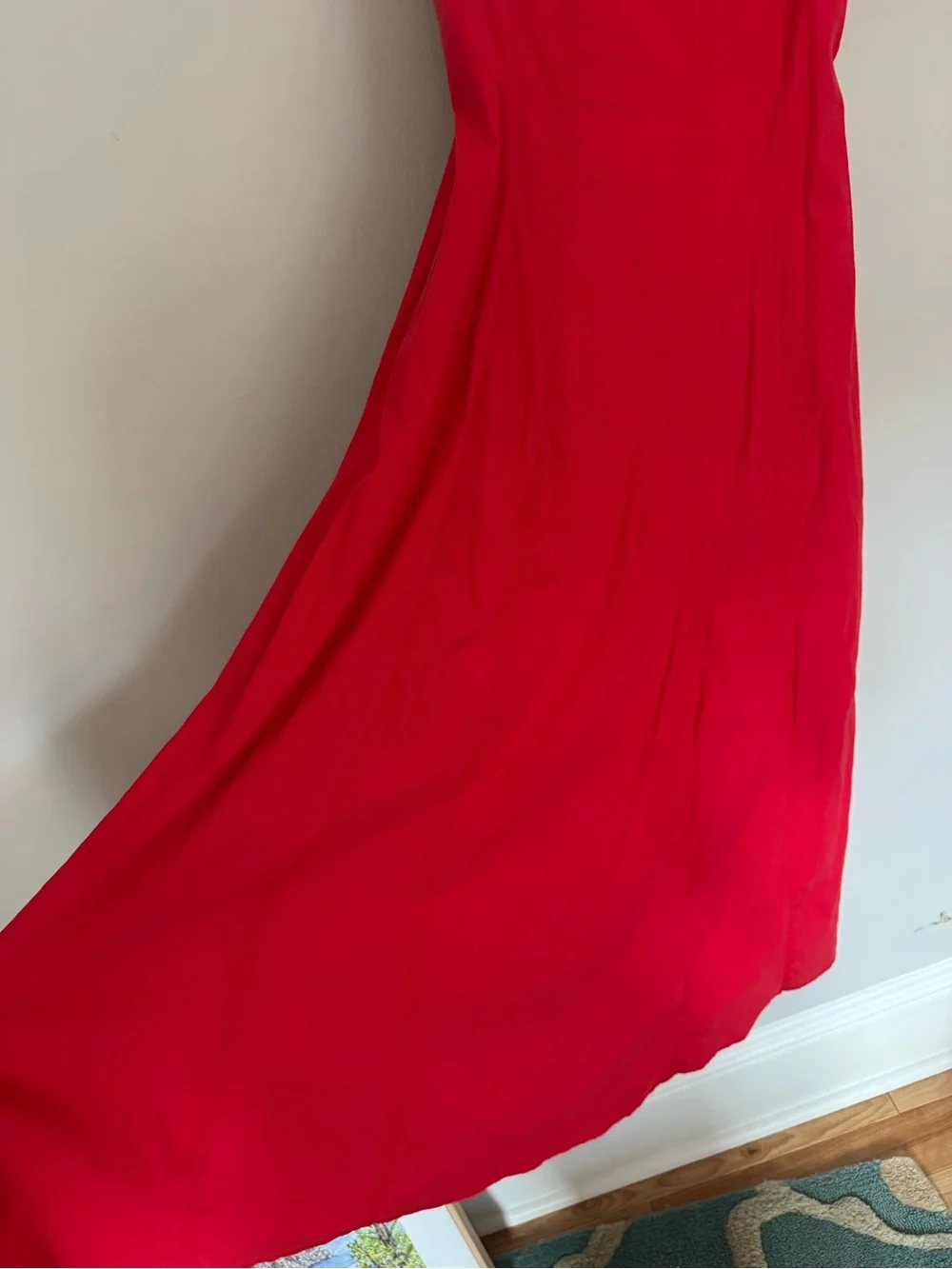 Abercrombie & Fitch Red Fit and Flare Maxi Dress